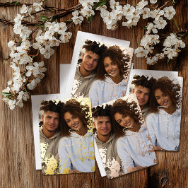 5" x 7" Rustikale Real Rose Goldfolie Save the Dat Folien Feiertagskarte