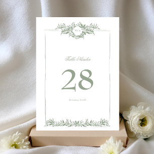 5 x 7 Seiten Grüne Blattfarbe Gerahmte Tischnummer