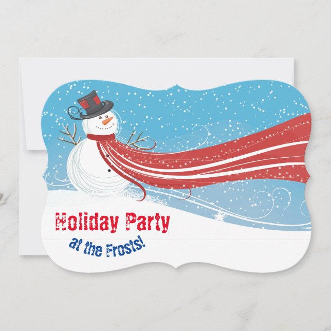 5" x 7" Spaß Snowman Weihnachten Party Einladung (Vorderseite)