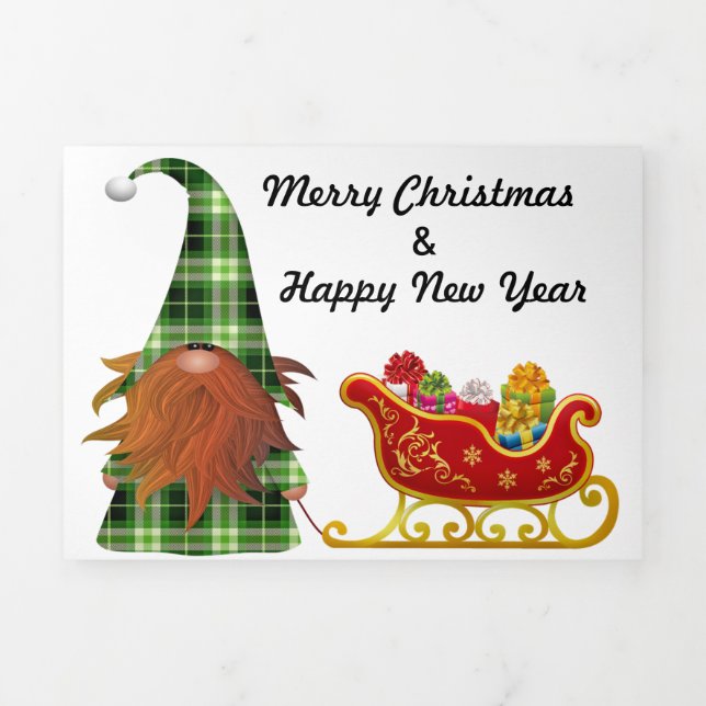 5" x 7" Triple Lettre Plier Carte de Fêtes Noël (Page de couverture)