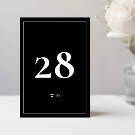 5 x 7 White Frame Black Wedding Table Numbers Einladung