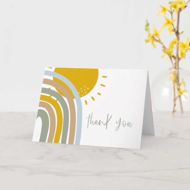 5 x 7 Zoll Sonnenschein Pastelruinbogen Danke Kart Karte (Gelbe Blume)