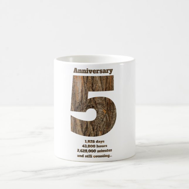 5 Year Anniversary - Wood Anniversary Milestone Kaffeetasse (Mittel)