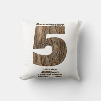 5 Year Anniversary - Wood Anniversary Milestone Kissen