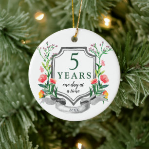5 Years Sober Personalized Sobriety Milestone Keramik Ornament