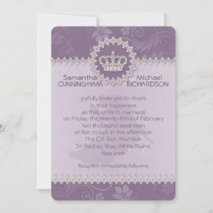 5 Zoll x 7 Zoll Pink Blues Crown Wedding Passport Einladung