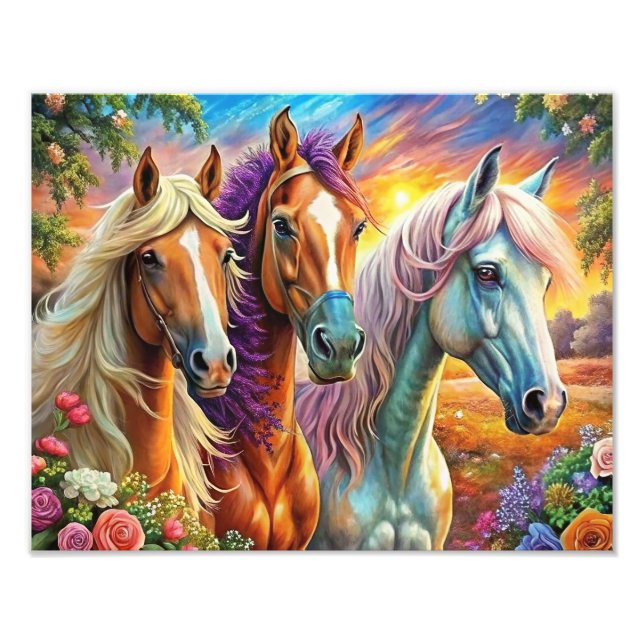 5D Diamond Painting Kit Pferdedesign Wandkunst Fotodruck (Vorne)