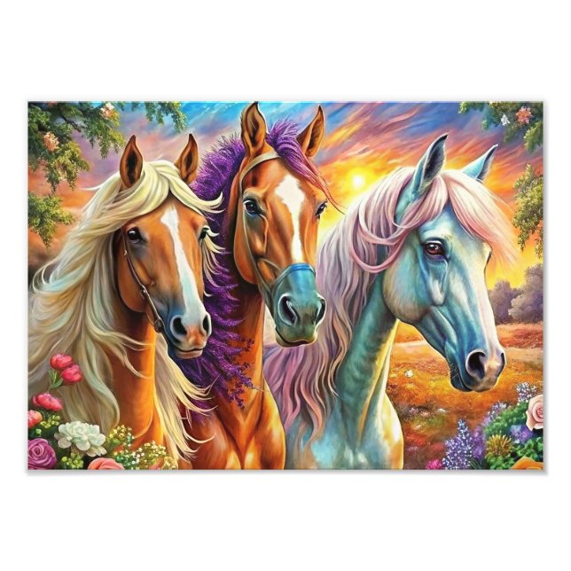 5D Diamond Painting Kit Pferdedesign Wandkunst Fotodruck (Vorne)