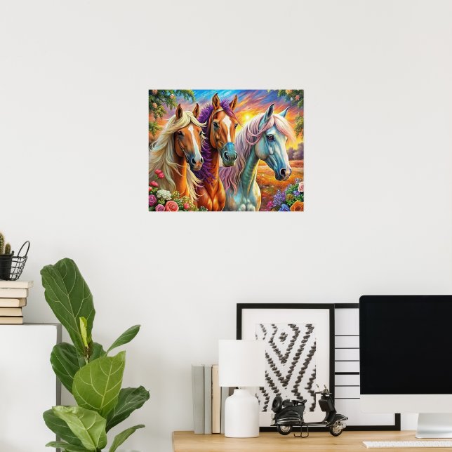 5D Diamond Painting Kit Pferdedesign Wandkunst Poster (Heimbüro)
