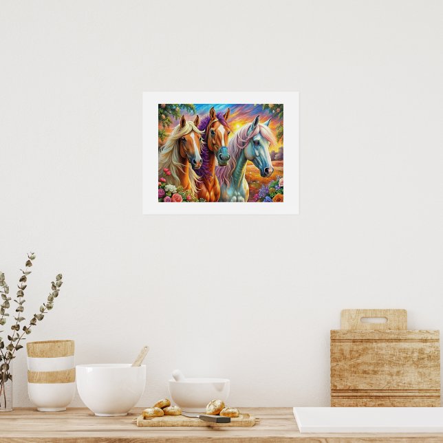 5D Diamond Painting Kit Pferdedesign Wandkunst Poster (Küche)