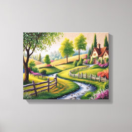 5D DIY Diamant Painting Kit - Landschaft Villa Leinwanddruck