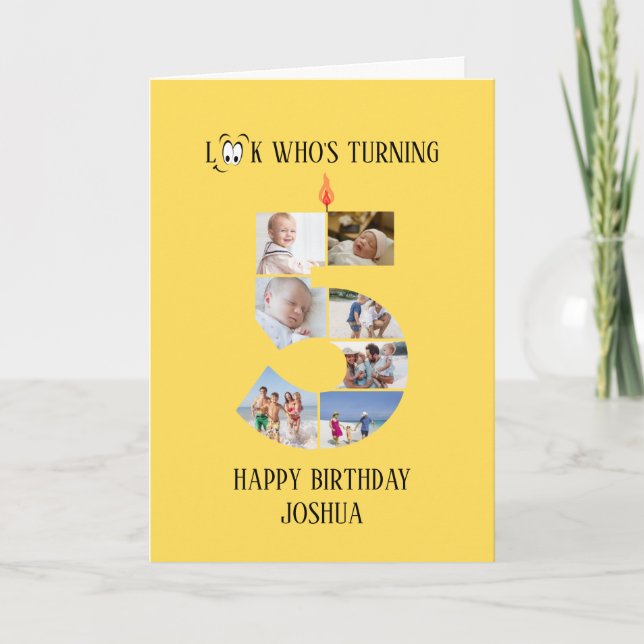 5e anniversaire Carte photo (Devant)