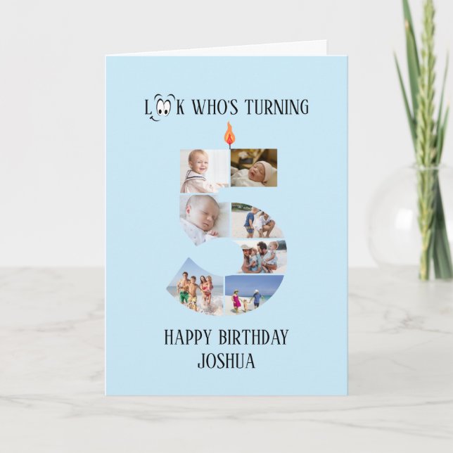 5e anniversaire Carte photo (Devant)