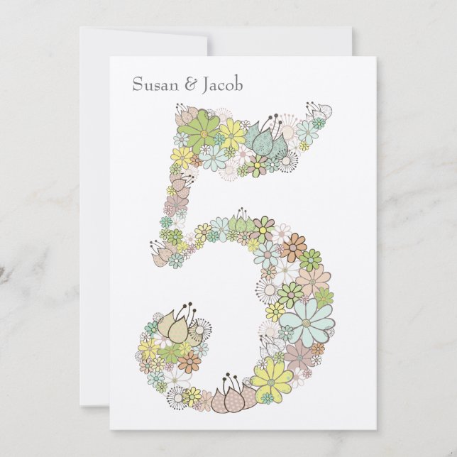 5e Anniversaire de Mariage en Bois Invitation Pers (Devant)