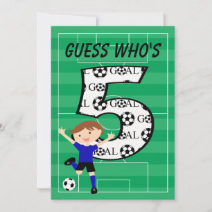 5e anniversaire Invitation aux buts de football no