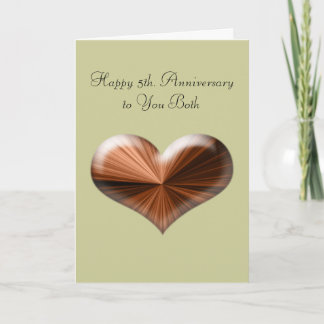 5ème. Carte de voeux pour l'anniversaire du mariag