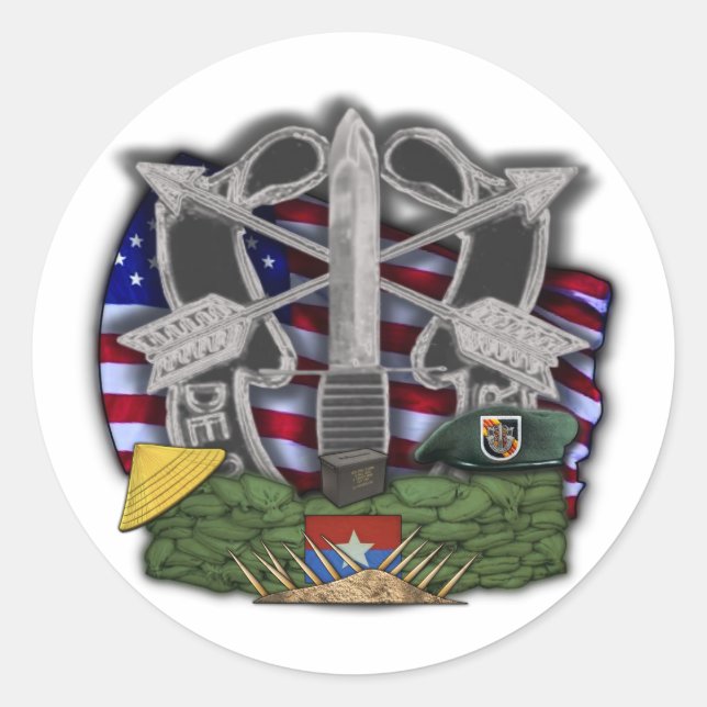 5ème forces spéciales Green Berets vietnam Sticker (Devant)