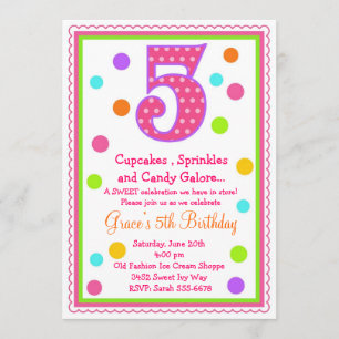 5ème invitation d'anniversaire de surprise douce