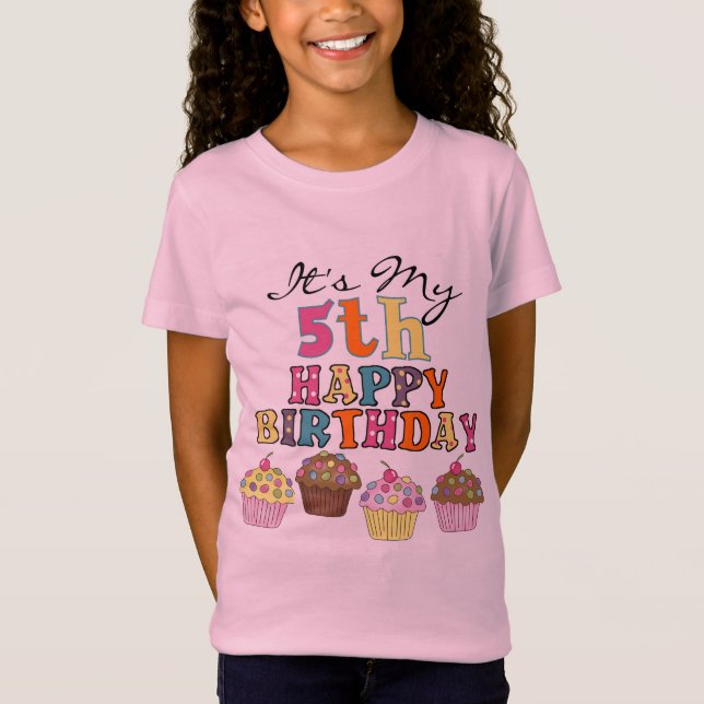5èmes T-shirts et cadeaux d'anniversaire de jolis (Devant)