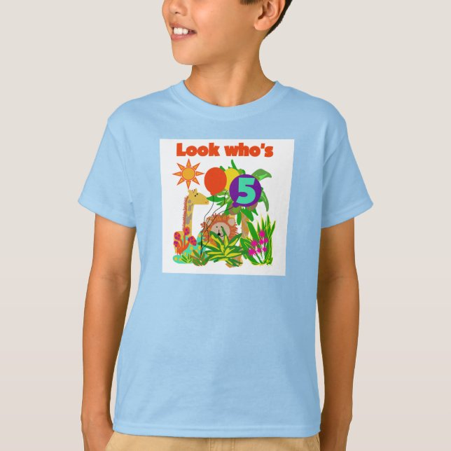 5èmes T-shirts et cadeaux d'anniversaire de safari (Devant)