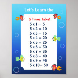 5er-Reihe Poster für Kinder | Ozean-Mathematik