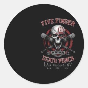 5FDP Baseball Skull Runder Aufkleber