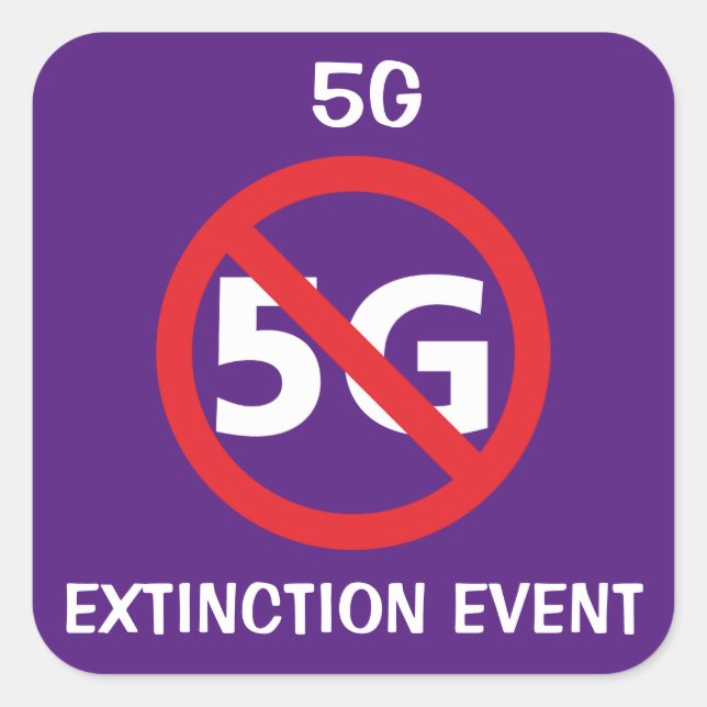 5G Aussterbereignis Quadratischer Aufkleber (Vorderseite)