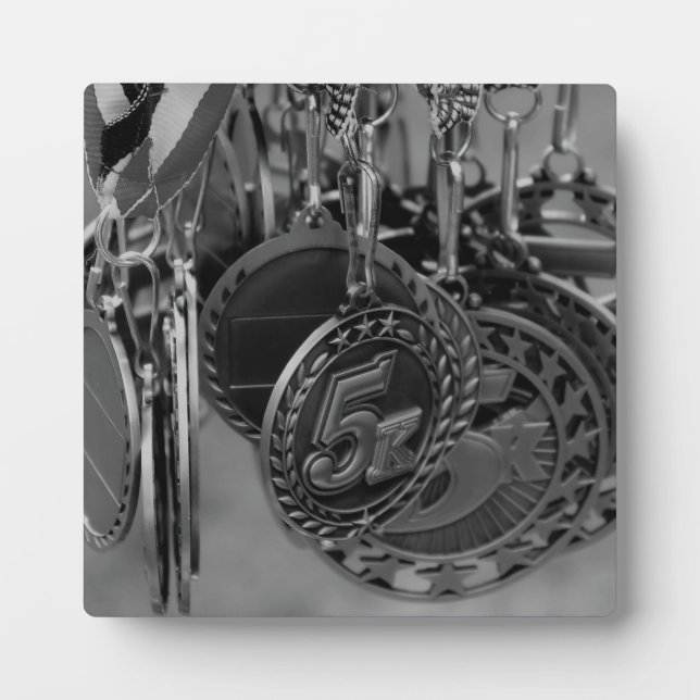 5K Laufende Medaillen B&W-Foto Fotoplatte (Vorderseite)