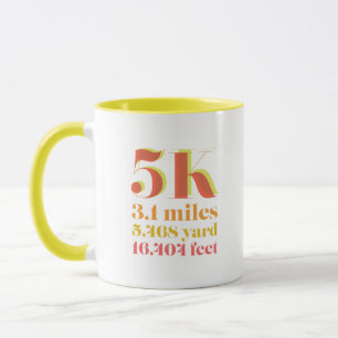 5K Race Distance Running Foto Gelb Rot Tasse