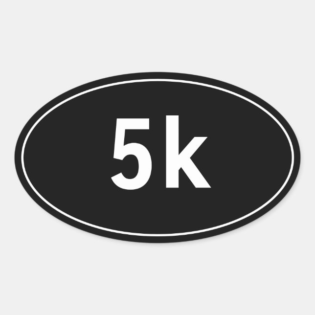 5k Race Wallauf Oval Aufkleber (Vorderseite)