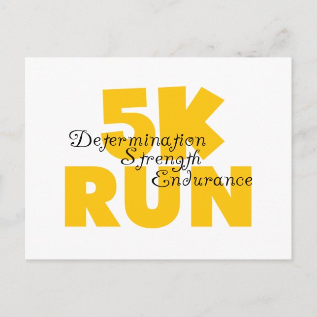 5K Run Yellow Postkarte (Vorderseite)