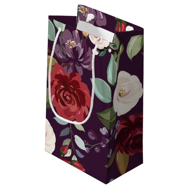 5lx3wx8.5h Kleine Geschenktüte Beutel Lila Rose Go (Rückseite Schrägansicht)