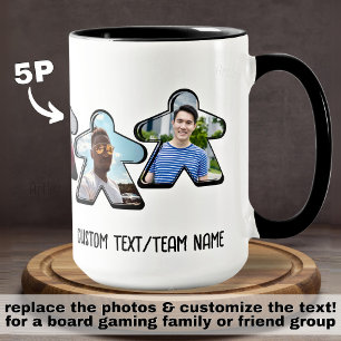 5P Custom Foto Meepe Board Game Group Tasse
