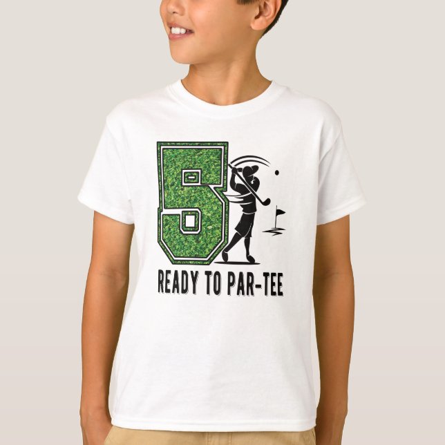 5th Birthday Gift Golf Player 5 Year Old Boy T-Shirt (Vorderseite)