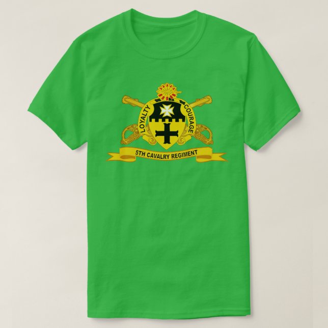 5th Cavalry Regiment w Br Ribbon T-Shirt (Design vorne)