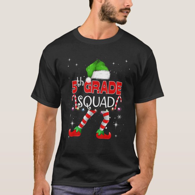 5th Grade Elf Squad Matching Teach Christmas Schoo T-Shirt (Vorderseite)