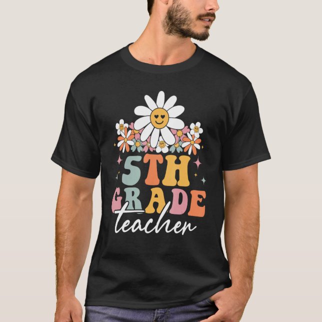 5th Grade Fifth Grade Teacher Hippie Groovy Back T T-Shirt (Vorderseite)