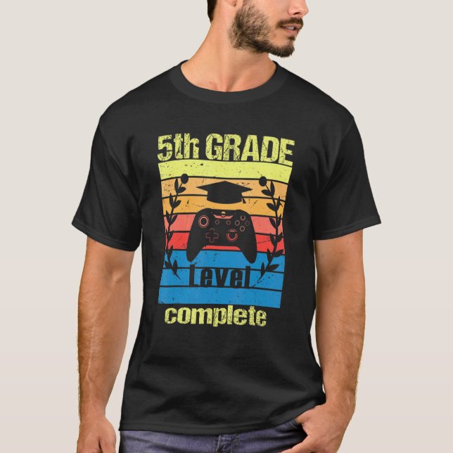 5th Grade Level Complete  Graduation Video Gamer T-Shirt (Vorderseite)