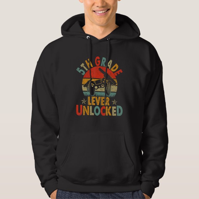 5th Grade Level Unlocked Video Gamers back to scho Hoodie (Vorderseite)