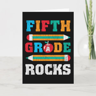 5th Grade Rock Back School Matching Music Teacher Karte