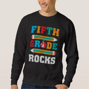 5th Grade Rock Back School Matching Music Teacher Sweatshirt