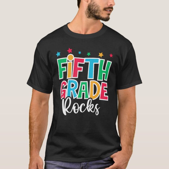 5th Grade Rocks First Day of School Welcome Back t T-Shirt (Vorderseite)