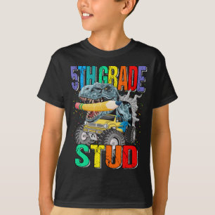 5th Grade Stud Monster Truck Dinosaurier T-Shirt