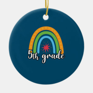 5th Grade Teacher 5th Grade Rainbow Star Keramik Ornament