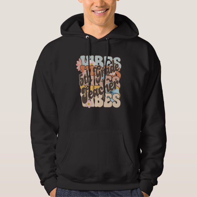 5th Grade Teacher Vibes 5th Grade Retro 1st Day of Hoodie (Vorderseite)