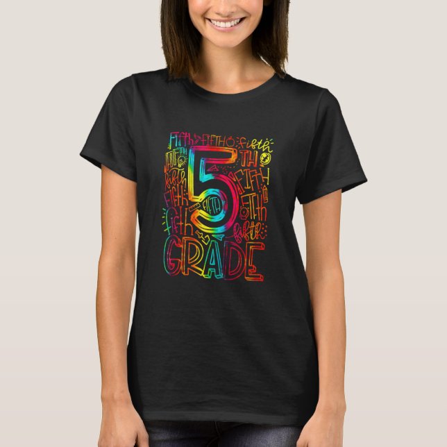 5th Grade Typography Team Fifth Grade Teacher Back T-Shirt (Vorderseite)