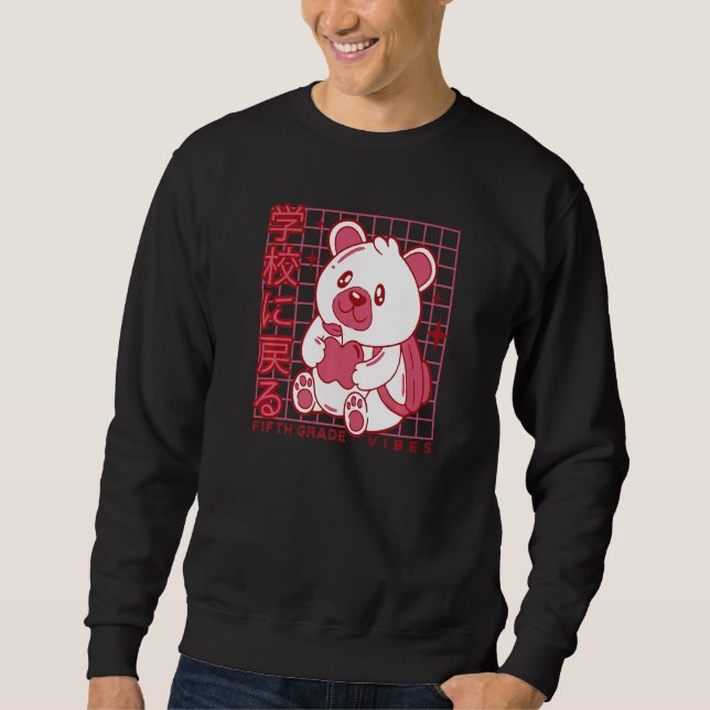 5th Grade Vibes Back to School Teddy Bear Japanese Sweatshirt (Vorderseite)