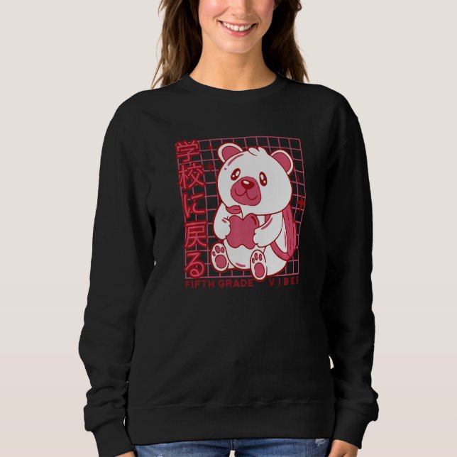 5th Grade Vibes Back to School Teddy Bear Japanese Sweatshirt (Vorderseite)