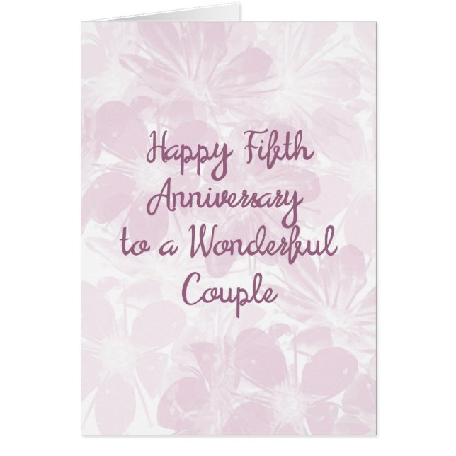 5th Wedding Anniversary Card Lavendel Blume (Vorne)