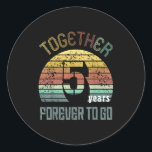 5th Years Wedding Anniversary For Couple Matching  Runder Aufkleber<br><div class="desc">5th Years Wedding Anniversary For Couple Matching Five</div>